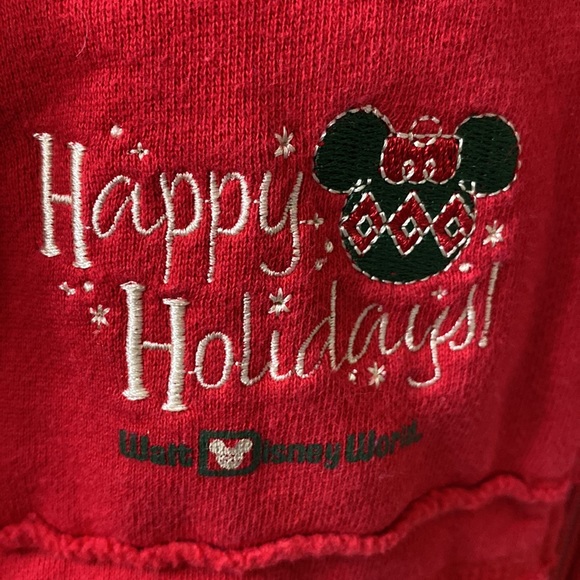 Disney Parks Christmas Minnie Mouse full zip hoodie red Walt Disney World XL - Picture 4 of 7